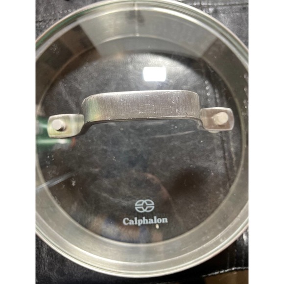 Calphalon 0813415 Glass Steel Replacement Pot Strainer Lid Steel Handle 6 3/8 in - Picture 3 of 4